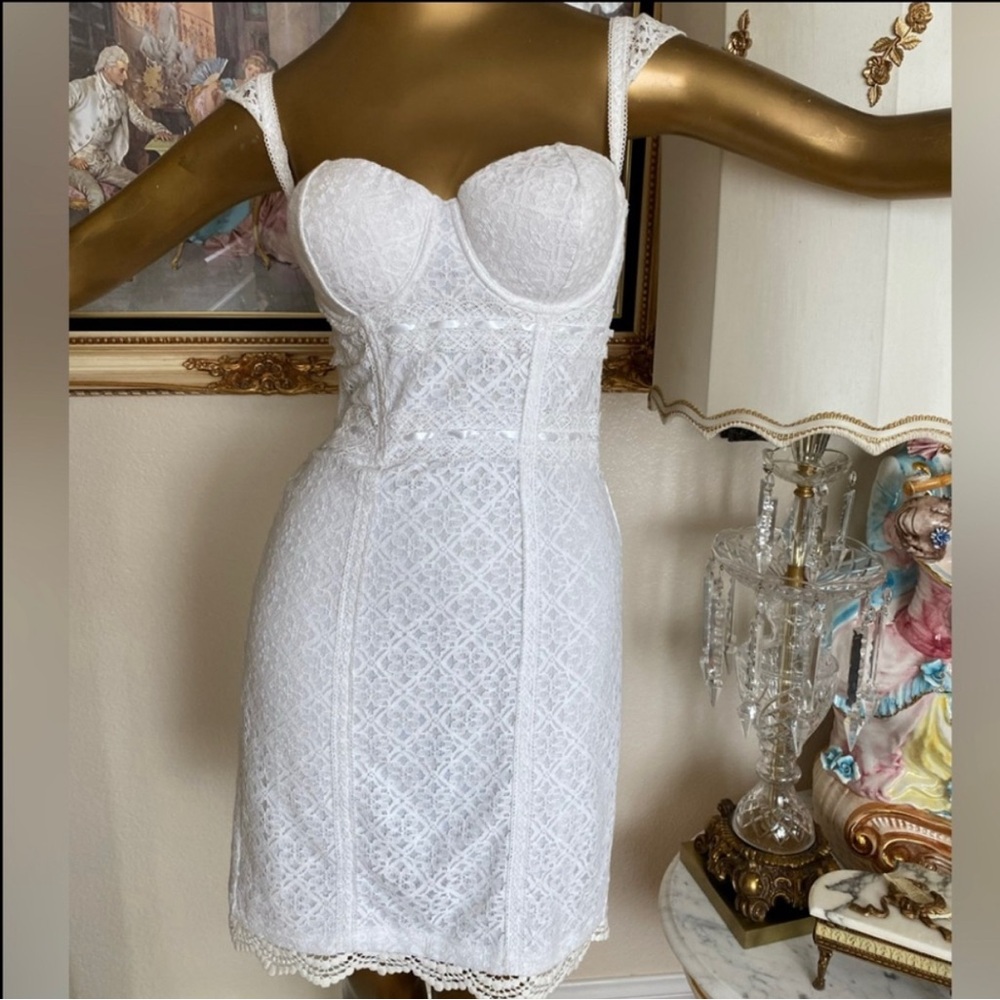Guess white lace dress NWT